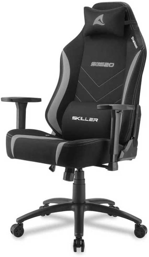 Sharkoon Silla SGS20 Fabric Negro/GRIS Gaming Stuhl, Legierter Stahl, Schwarz/Grau, Normal