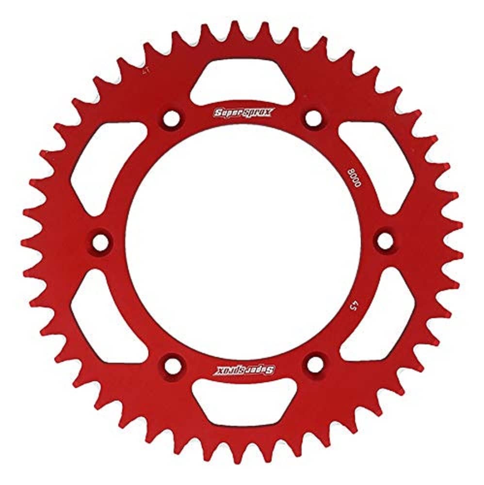 Supersprox Rotes Aluminium-Kettenrad, 45 Zähne, Kettengrösse 520, Ral-8000-45