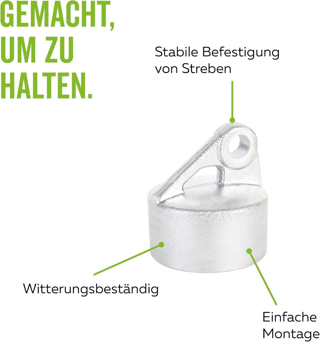 Alberts 663599 Strebenkappe | Aluminium | für Rohr-Ø 48 mm | 2er Set