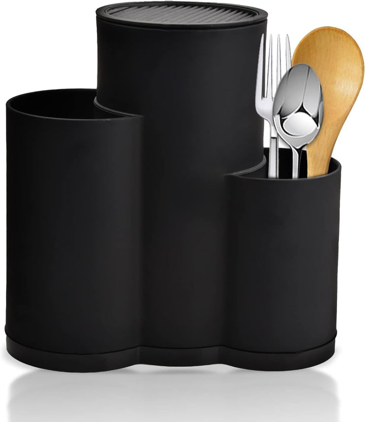 3-in Messerblock Ohne Messer, Universal runder Messerblockhalter unbestückt mit utensilienhalter, Me