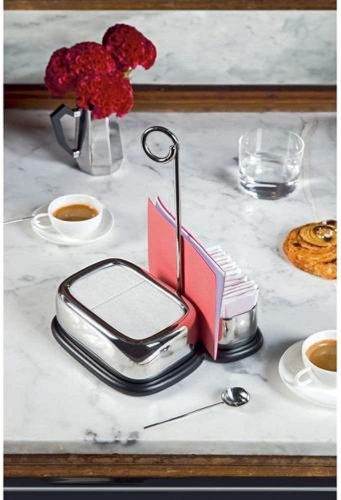 Alessi VS07 2 Bibo Set mit Tee- und Kaffeeaccessoires, bestehend aus: Zuckerdose und Mehrzweckbehält