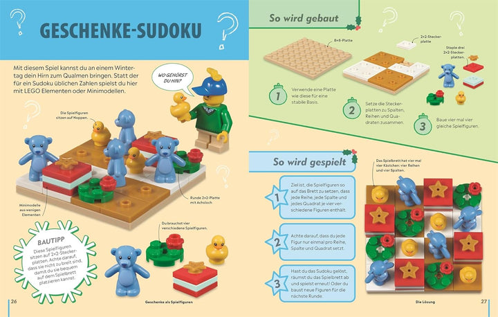 LEGO® Weihnachten Das Spielebuch: 55 festliche Brettspiele, Rätsel, Puzzle, Bauduelle – inkl. 60 wei