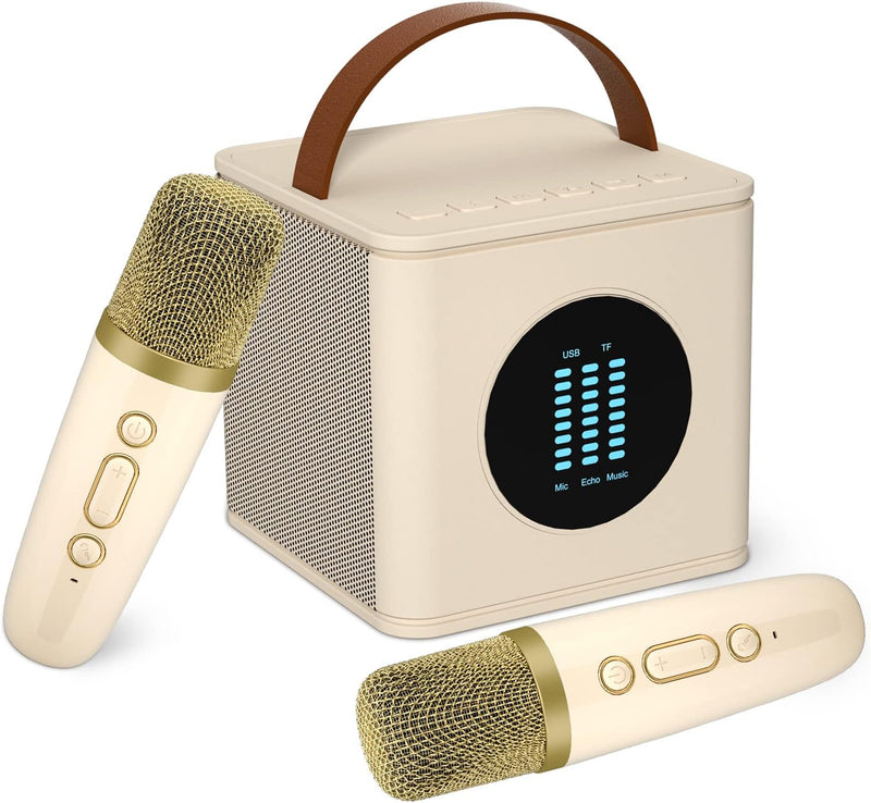 BONAOK Kinder Karaoke Mikrofon Machine, Tragbare LED Kinder Party Mikrofon Lautsprecher, Mikrofon Si