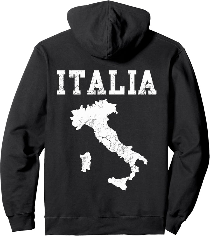 Italia Map Italy Italian Vintage Distressed Pullover Hoodie