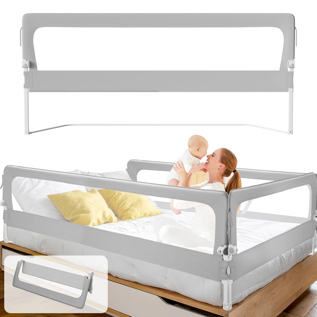 2er Bettgitter 200 X H68 cm Bettschutzgitter Kinderbettgitter für Kinder,Rausfallschutz Boxspringbet