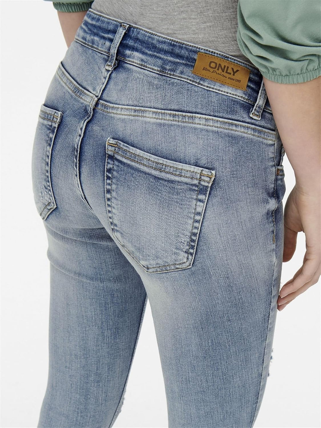 ONLY MATERNITY Damen Olmblush Mid Sk Raw Ankle DNM Jeanshose XL / 32L Light Blue Denim, XL / 32L Lig