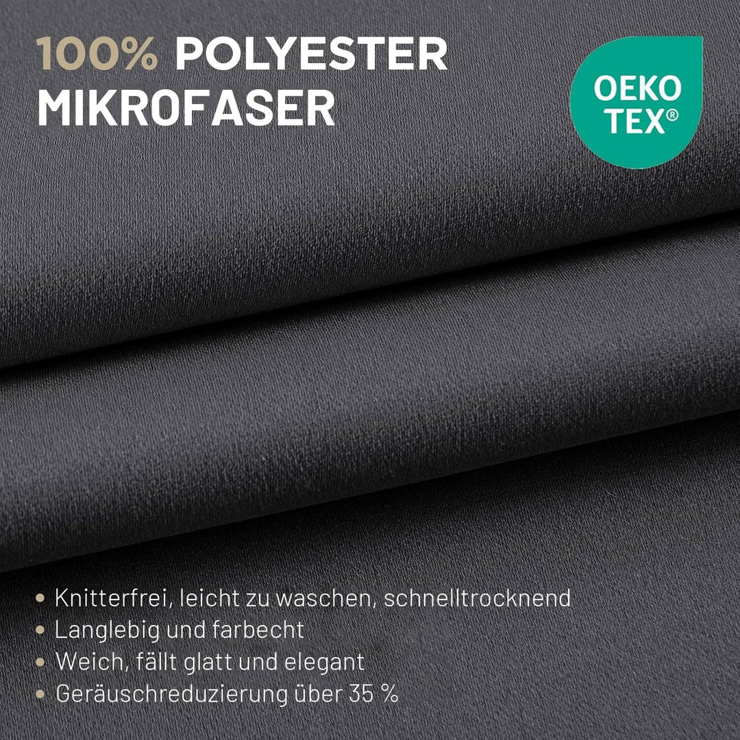 Joydeco Blickdichte Vorhänge mit Ösen Gardinen 2er Set, Verdunkelungsvorhang Thermovorhang Hitzeschu