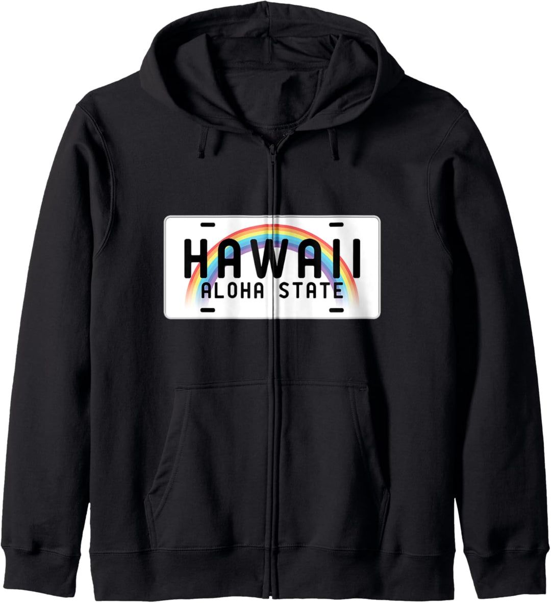 Hawaii Aloha State Islands Vintage Souvenir Kennzeichen Kapuzenjacke