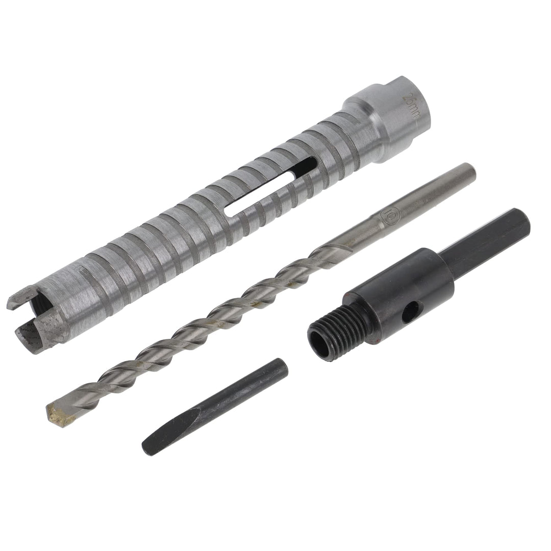 PRODIAMANT Diamant Bohrkrone ø 25mm Nutzlänge 150mm mit 6-Kant Adapter lasergeschweisst für trocken