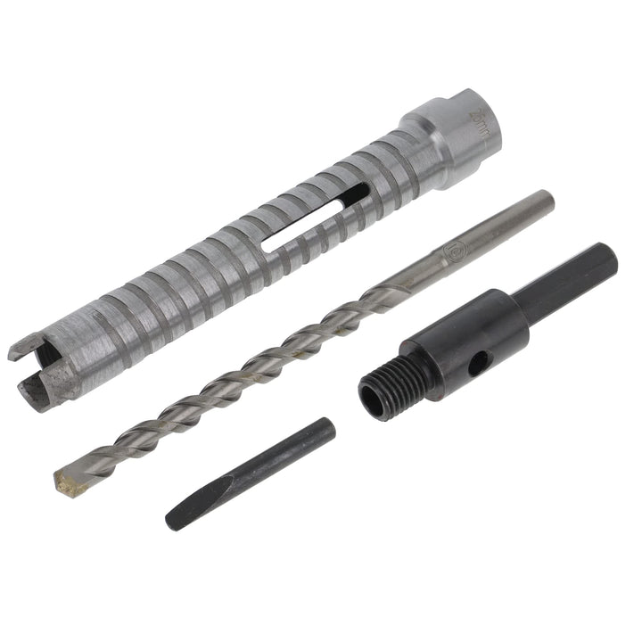 PRODIAMANT Diamant Bohrkrone ø 25mm Nutzlänge 150mm mit 6-Kant Adapter lasergeschweisst für trocken