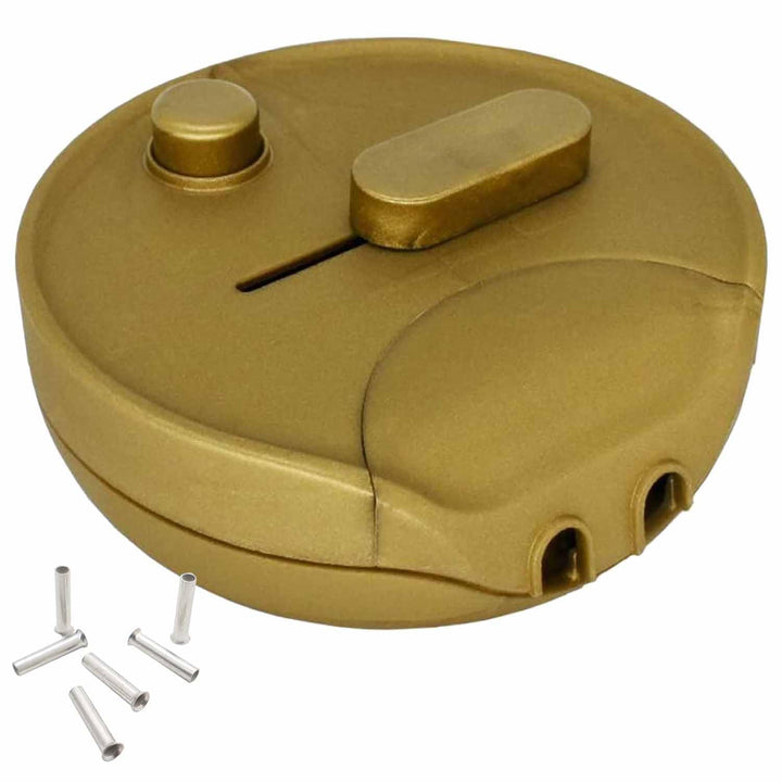 Universal Dimmer 60-300W Rund Fussdimmer HV 230V mit Schieberegler u. Druckschalter Mod.1012 incl. A