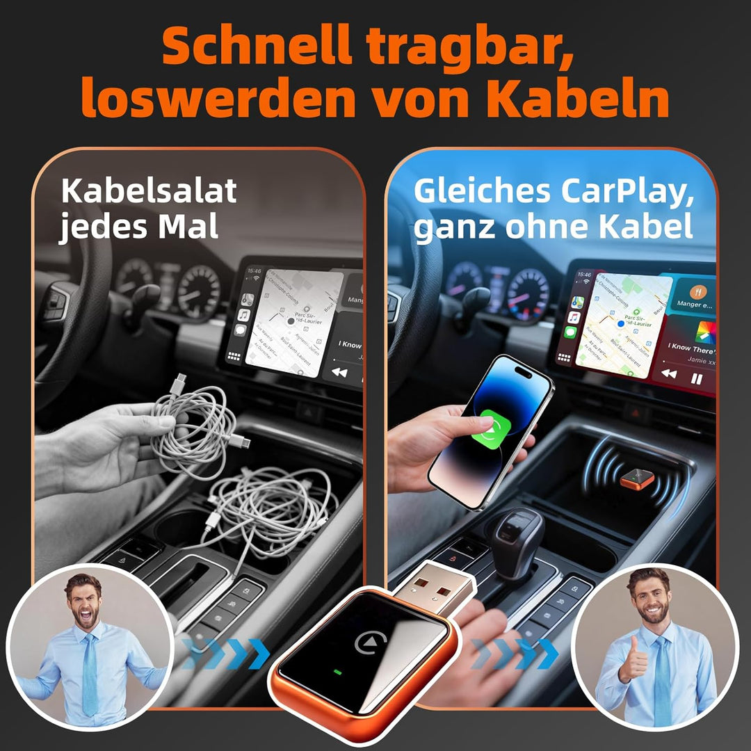 LINGHUANG CarPlay Wireless Adapter for Apple iPhone & Android Auto Wireless Adapter, Upgrade von Wir