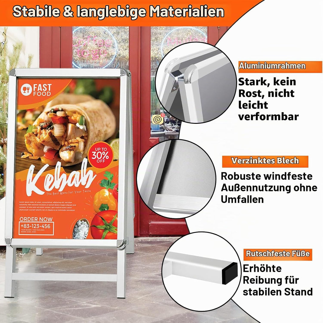 VAIIGO Kundenstopper Keitum DIN A2 silber Silbrig Kundenstopper Keitum DIN A2, Silbrig Kundenstopper
