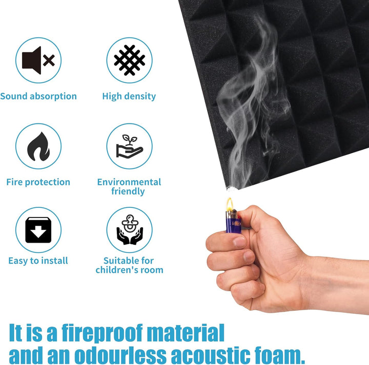 32 Stück Aukustikschaumstoff Schalldämmung Schaumstoff Acoustic Foam 30 * 30 * 5cm Hoher Dichte,Flam