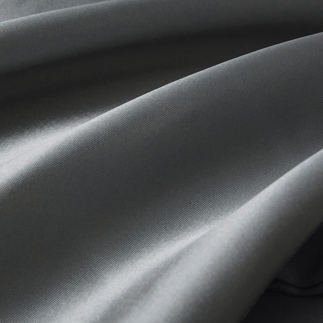 Boqingzhu Satin Bettwäsche 200×200cm Grau Dunkelgrau Anthrazit Uni Einfarbig Glatt Glänzend Luxus Se