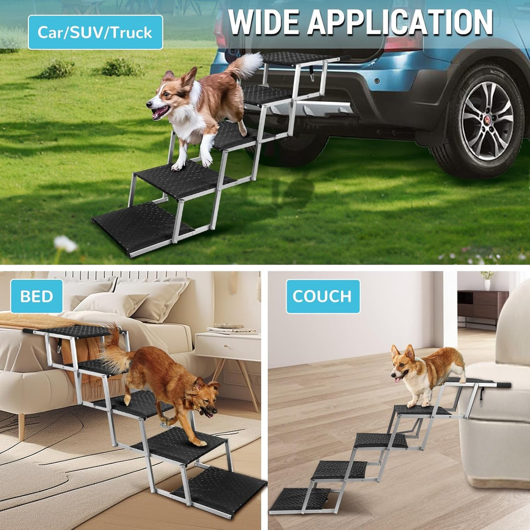 Hundetreppe Auto Klappbar- Hundetreppen Grosse Hunde [bis 113kg] - Gelenkschonende Einstiegshilfe Hu