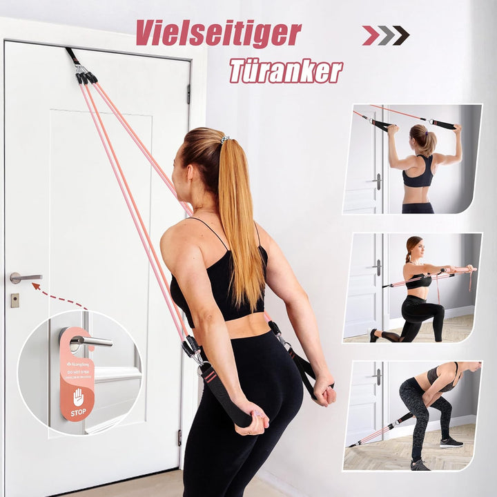 ALongSong Pilates Bar Set mit Widerstandsbänder Krafttraining 180LBS/140LBS/240LBS/360LBS Resistance
