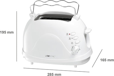 Clatronic® Toaster | 2-Scheiben-Toaster | integrierter Brötchenaufsatz | Aufwärm-, Auftau-, Schnells