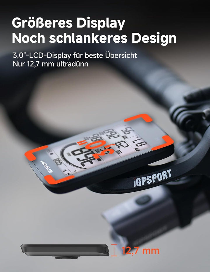 iGPSPORT BSC100MAX Fahrradcomputer Kabellos, 3 Zoll Display Automatische Aufnahme, 40H Akkulaufzeit,