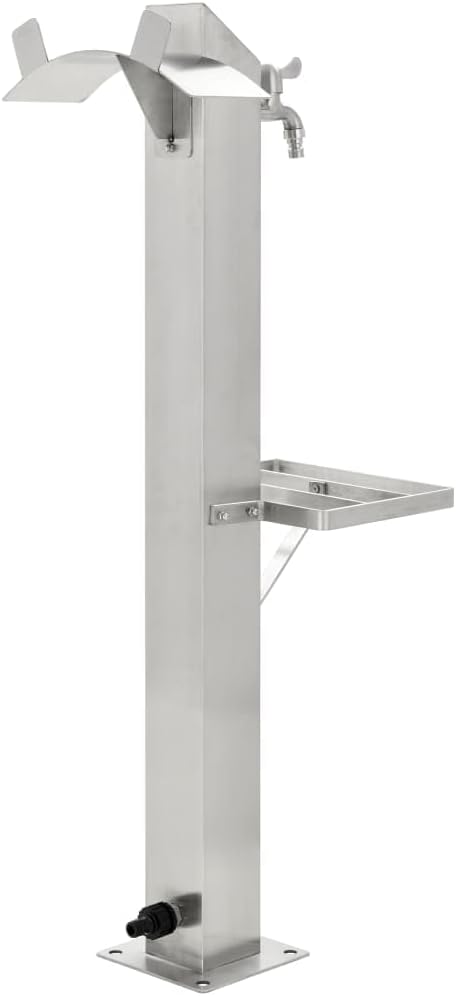 vidaXL Wassersäule Edelstahl 95 cm Wasserzapfstelle Wasserzapfsäule Brunnen