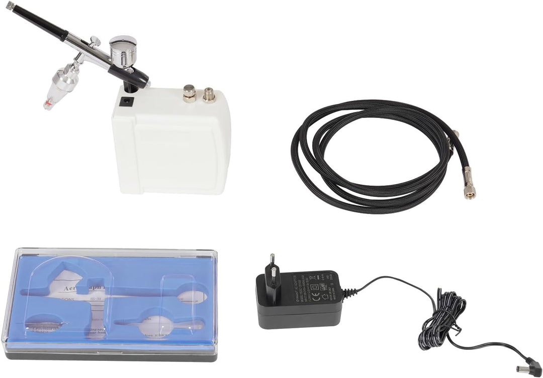 Luftpinsel-Set, Airbrush Set mit Kompressor für Modellbau Nailart Kunstmalerei und DIY Projekte 7cc