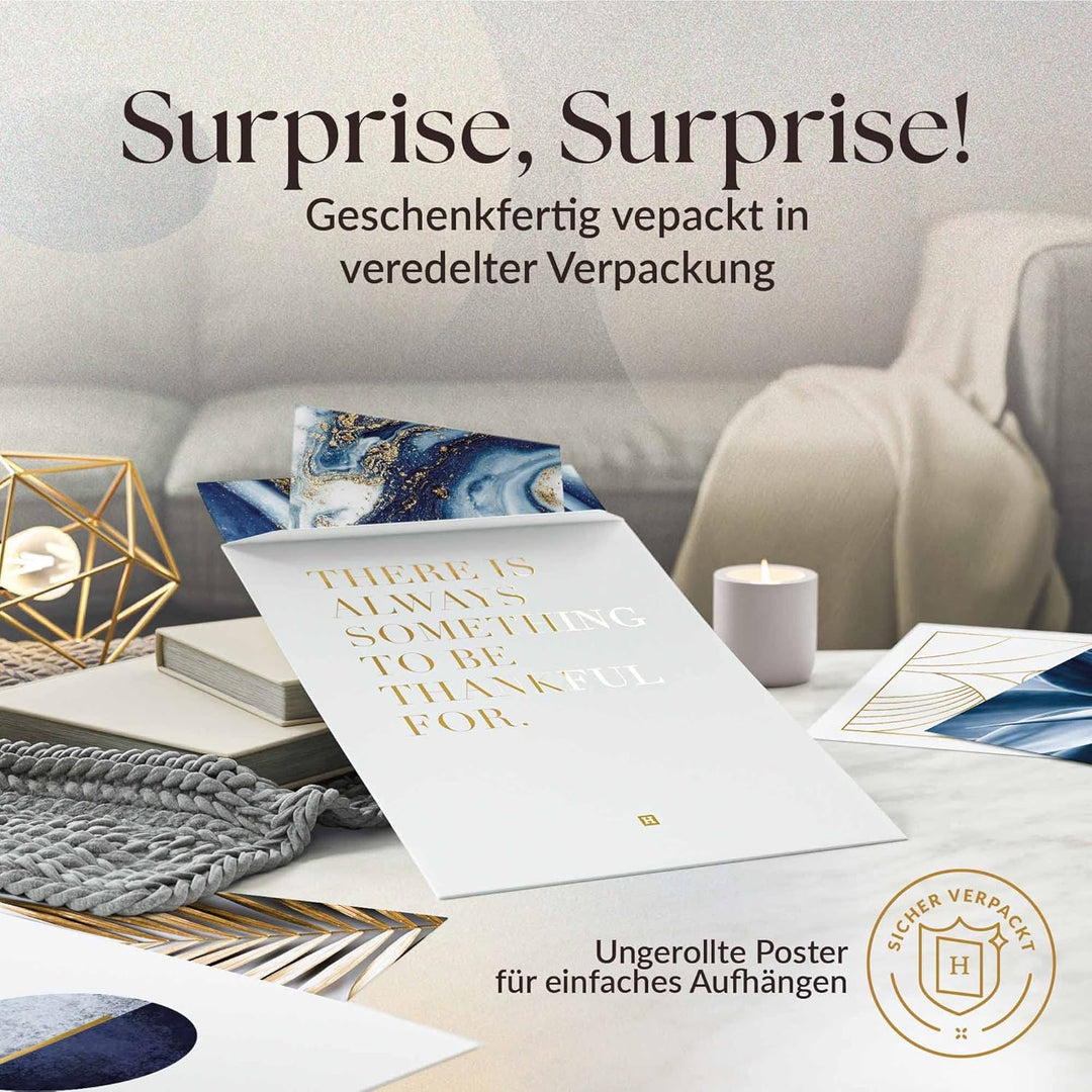 Heimlich® Premium Poster Set OHNE Bilderrahmen | 2 x DIN A3 &amp; 4 x DIN A4 - ca. 30x42 &amp; 21x30 | Stilv
