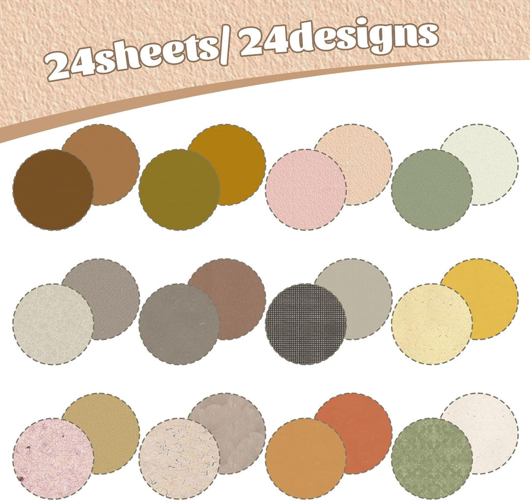 24 Blatt Scrapbook Papier, 30,5 x 30,5 cm, 24 Designs Doppelseitiges Muster Papier, Dekorpapier Set,