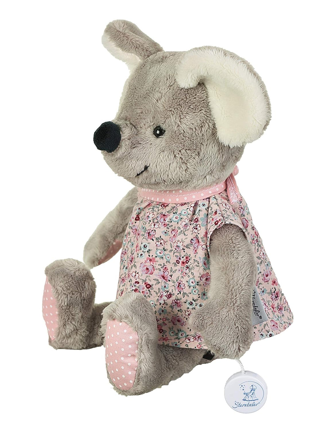 Sterntaler Spieluhr, Stofftier Maus Mabel, Austauschbares Spielwerk, Grösse: L, Mehrfarbig/Grau, 602