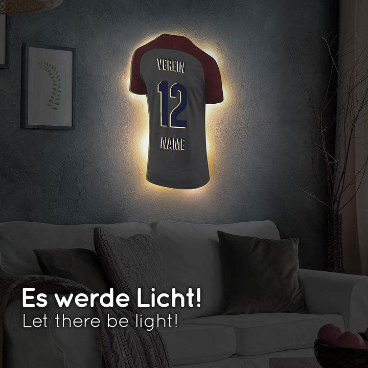 Elbeffekt Trikotlampe für Kroatien Fans aus Holz - personalisierbares Geschenk - schenke Dein indivi