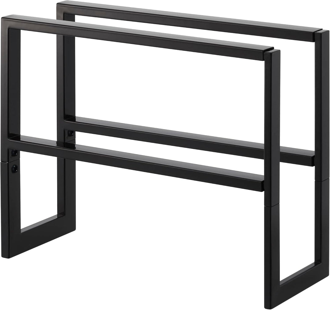 YAMAZAKI Extendable shoe rack 2 tier für Schuhe - Line - black Schwarz Single, Schwarz Single