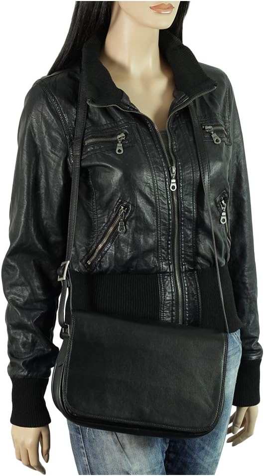 Ledershop24 Leder Damen Umhängetasche Schultertasche Festivaltasche Handtasche Tasche 28 cm vers. Fa