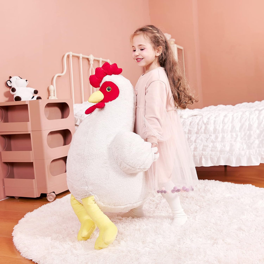 IKASA Gross Huhn Kuscheltier Riesen Henne Stofftier,60cm Gross Plüschtier Riesige Plüsch Spielzeug,J