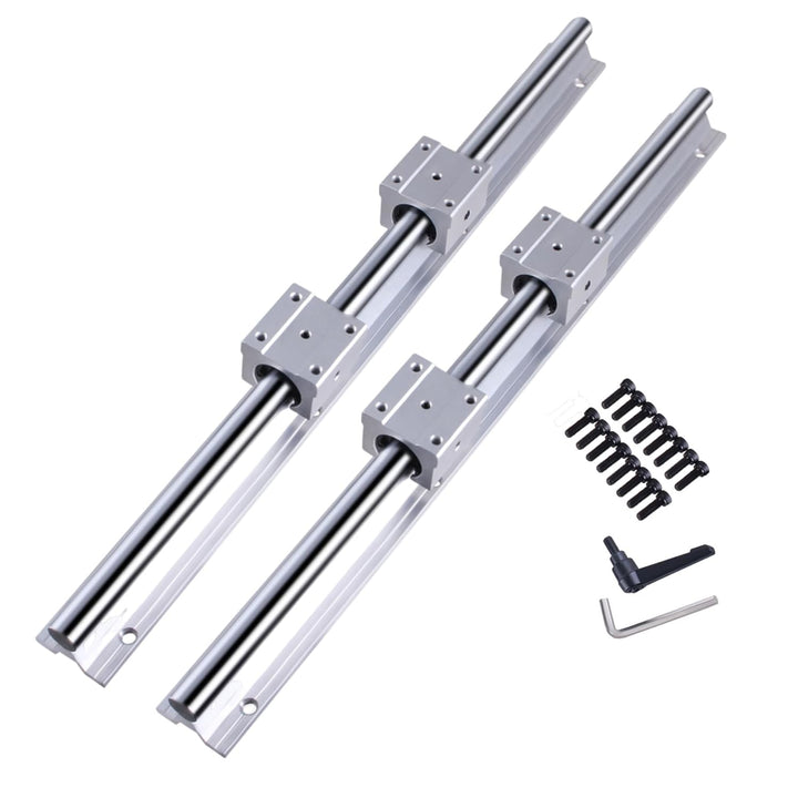 GooEquip Linearführung SBR20-200 Linearschiene, Linearlager-Gleitset mit 2 Schienenwellen von 200 mm