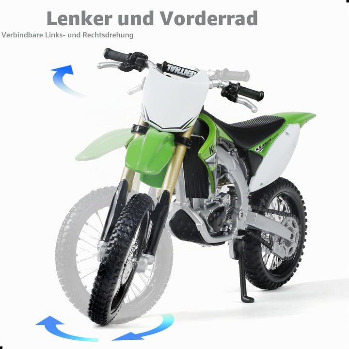 Motocross Spielzeug 1:12 Skala Dirtbike kompatibel für Kawasaki KX450F Motorradmodell Mini Supercros