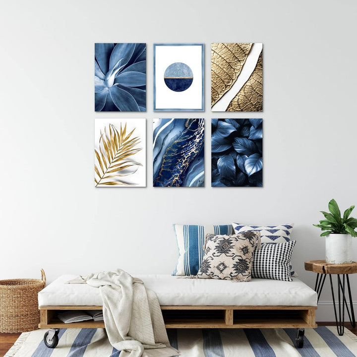 Novart Set Wandbilder - KEIN EXTRA RAMEN BENÖTIGT - Wohnzimmer Schlafzimmer - Bilder Modern Abstrakt