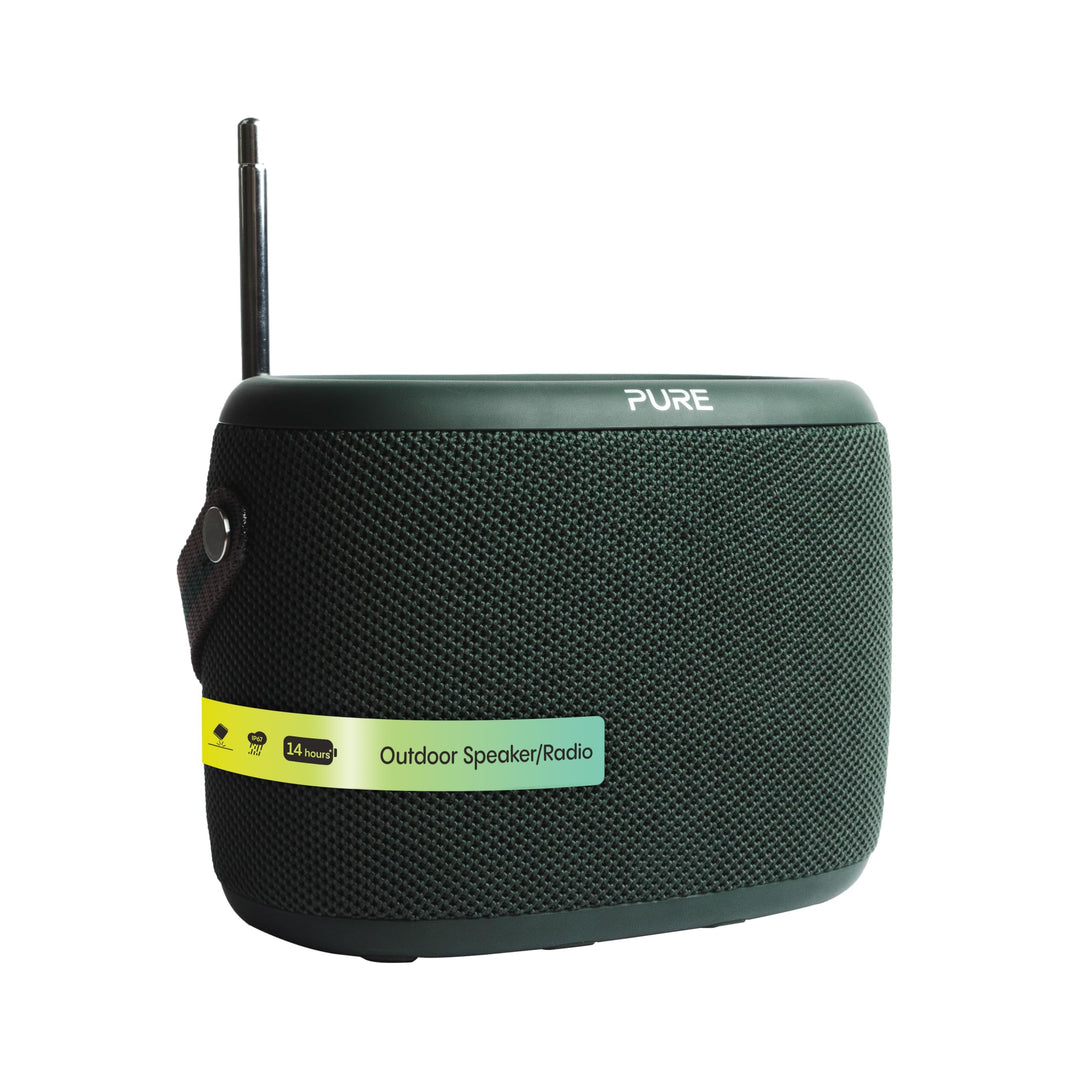 Pure Woodland Outdoor Lautsprecher mit Bluetooth & DAB+/FM Radio (wasserdicht IP67, robust, tragbar,