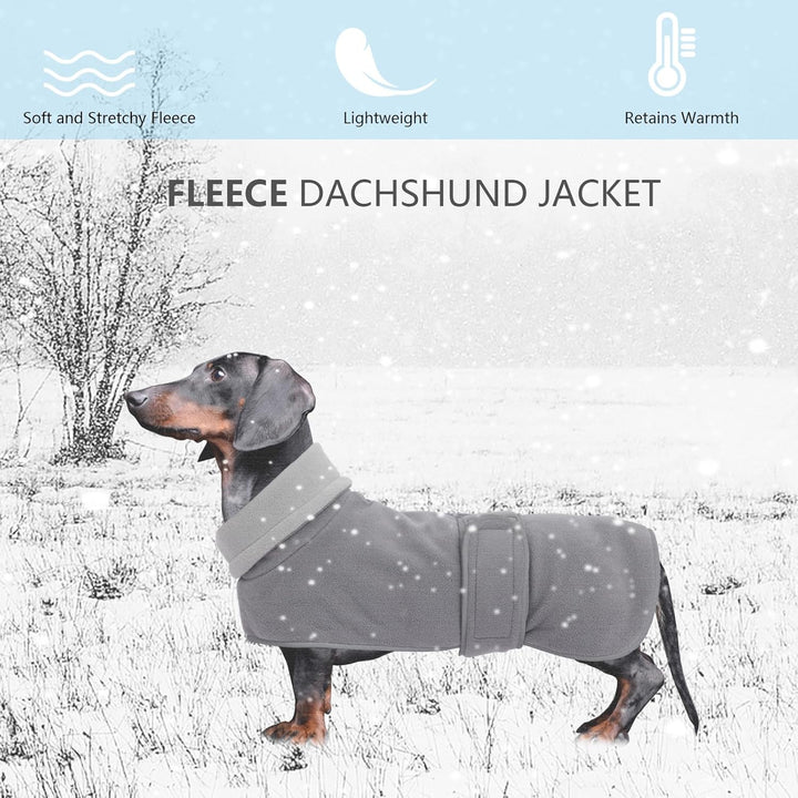 Geyecete-Polarfleece Winter hundemantel fur Dackel,Miniatur Dackel Pullover,Warmes Einstellbar Hunde