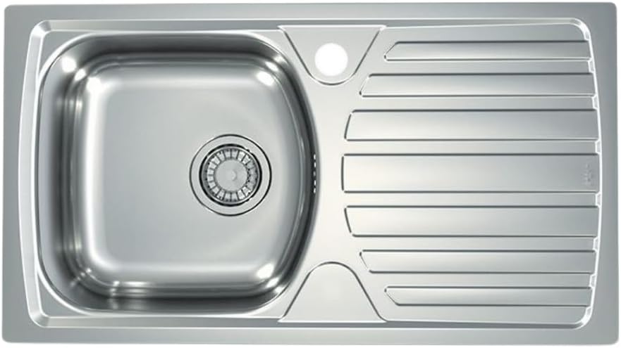 VBChome: Einbauspüle Mit Hahnloch 780 x 435 mm Camping Küchenspüle - Leinenstruktur Alveus Basic 170