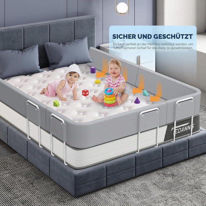 Kidsgigglz Bettgitter 100cm，Bettschutzgitter für Kinder，Rausfallschutz Bett，Baby Bettschutzgitter，Hö