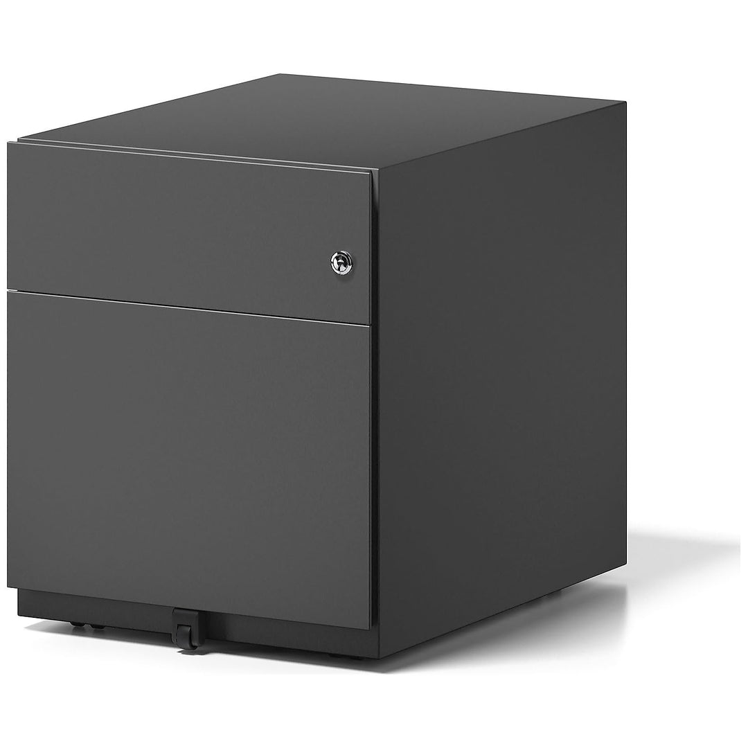 BISLEY Rollcontainer Note mit Griffleiste, 1 Universalschublade, 1 HR-Schublade, Metall, 633 Schwarz