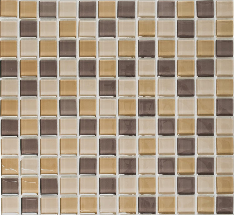 Mosaik Quadrat Crystal mix braun Glasmosaik Transluzent Transparent 3D Fliesenspiegel, Mosaikstein F