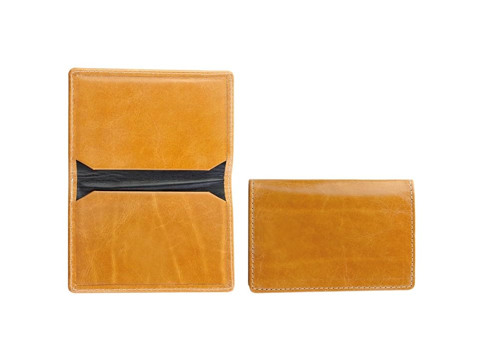 DELMON VARONE - Personalisierbares Visitenkartenetui aus Premium Vintage Anilin Leder braun, Elegant