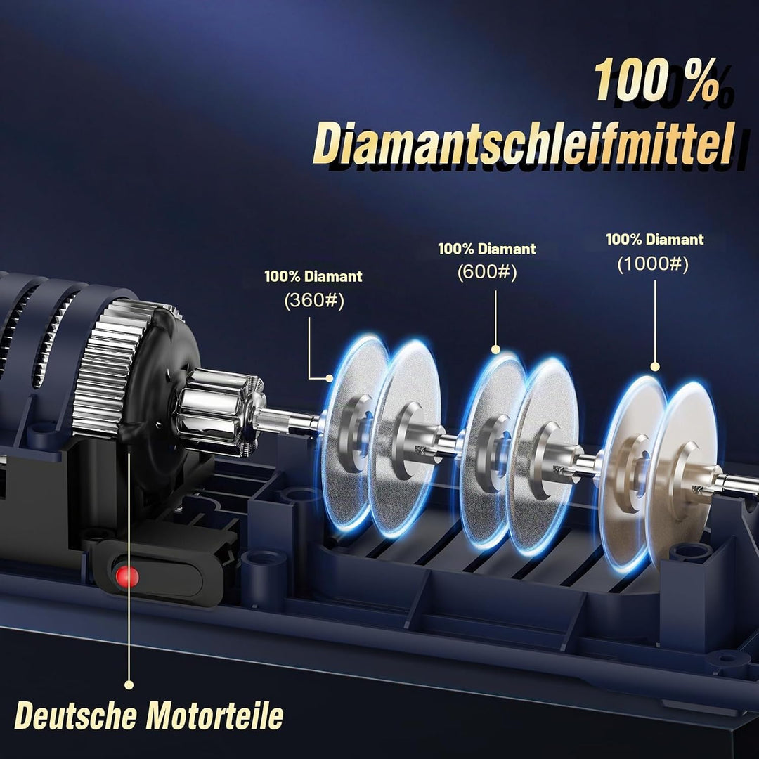 Xzayy Professioneller Elektrischer Messerschärfer mit 100% Diamant-Schleifmitteln und Präzisionswink