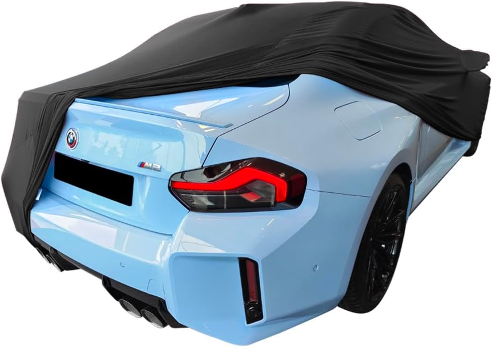 Indoor Autoabdeckung kompatibel mit BMW M2 (G87) Coupe mit Spiegeltaschen SUPER Soft Stretch
