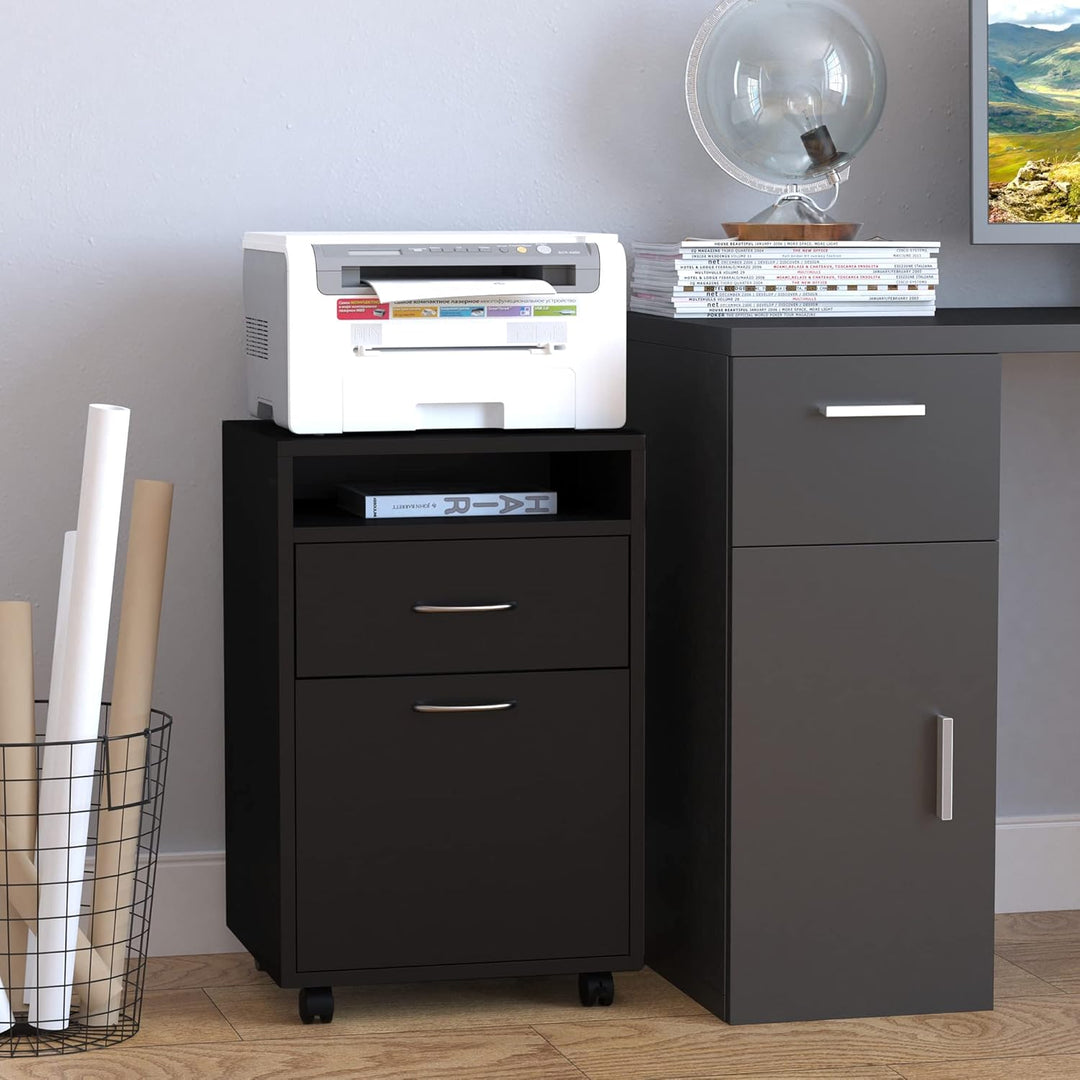 HOMCOM Rollcontainer, Aktenschrank, Bürocontainer mit Schublade, Büroschrank, Aufbewahrung Container