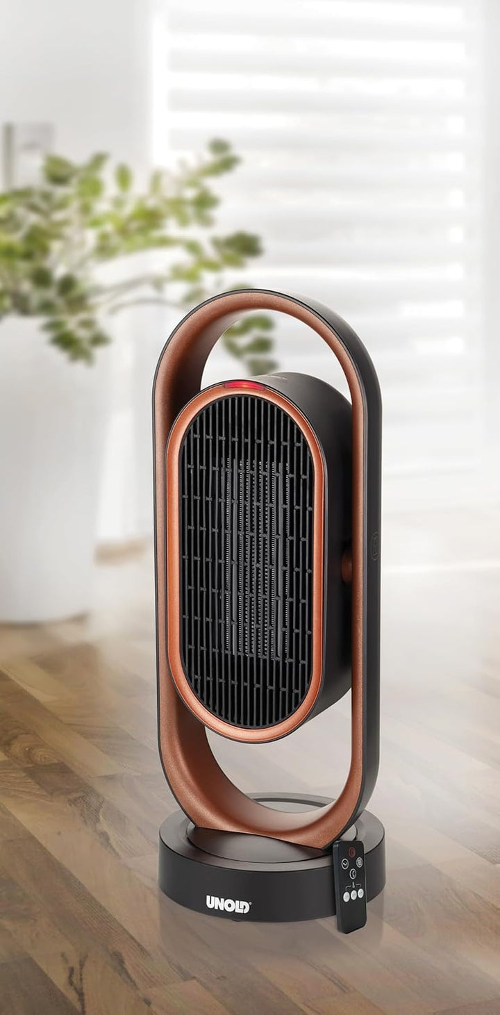Unold 86535 3D Heizlüfter 3D - Kupfer/Schwarz, 1800 Watt, Überhitzungsschutz, Schutzklasse II, Venti