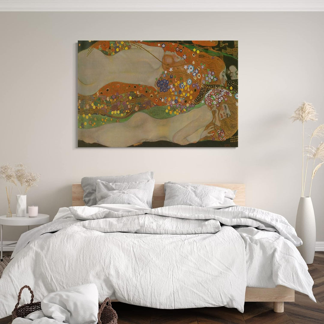 Printed Paintings Leinwand (80x60cm): Gustav Klimt - Wasserschlangen II (1904) 80x60 cm, 80x60 cm