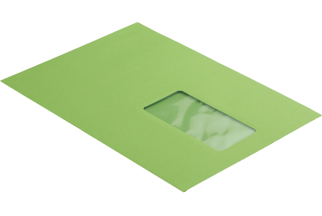 100 Stück, Farbige Briefumschläge, DIN C5, Haftklebung mit Abziehstreifen, Gerade Klappe, 130 g/qm C