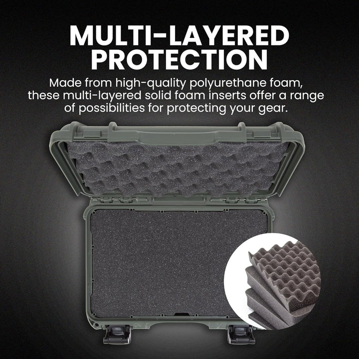 Nanuk 909 Wasserdichter Hartschalenkoffer Mit Plüschschaumeinlage - Olive Olive Cubed Foam, Olive Cu