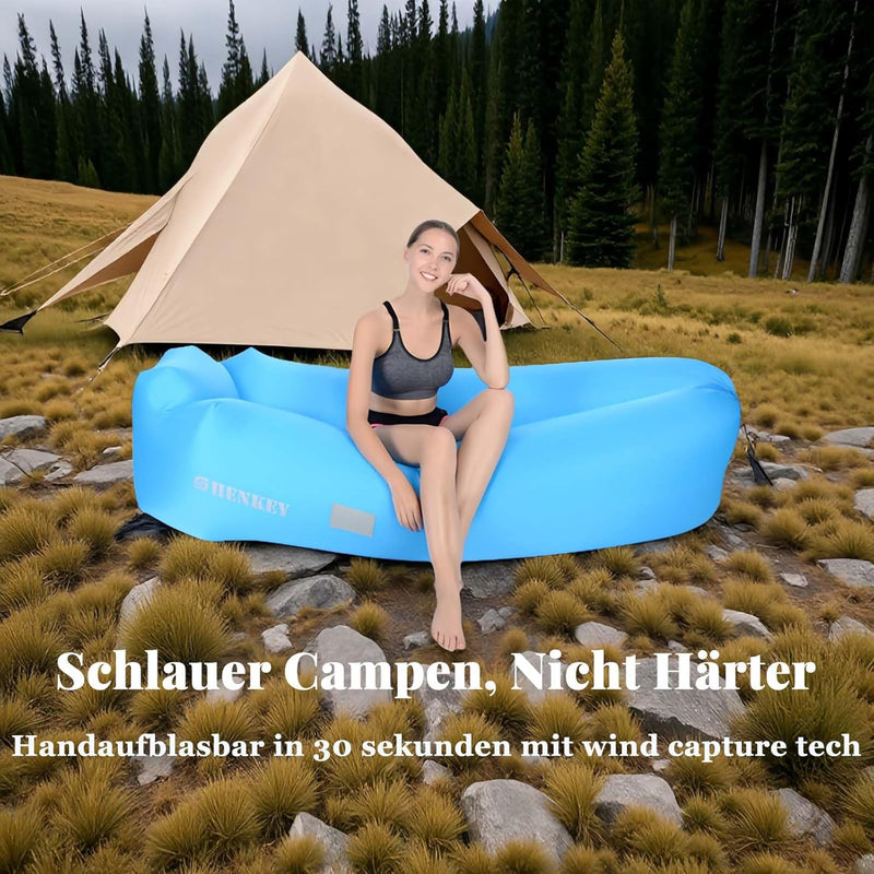Aufblasbarer Safa, Wasserdichtes Luftsofa mit Tragbarem Paket, Aufblasbare Liege,Luft Sofa Couch für